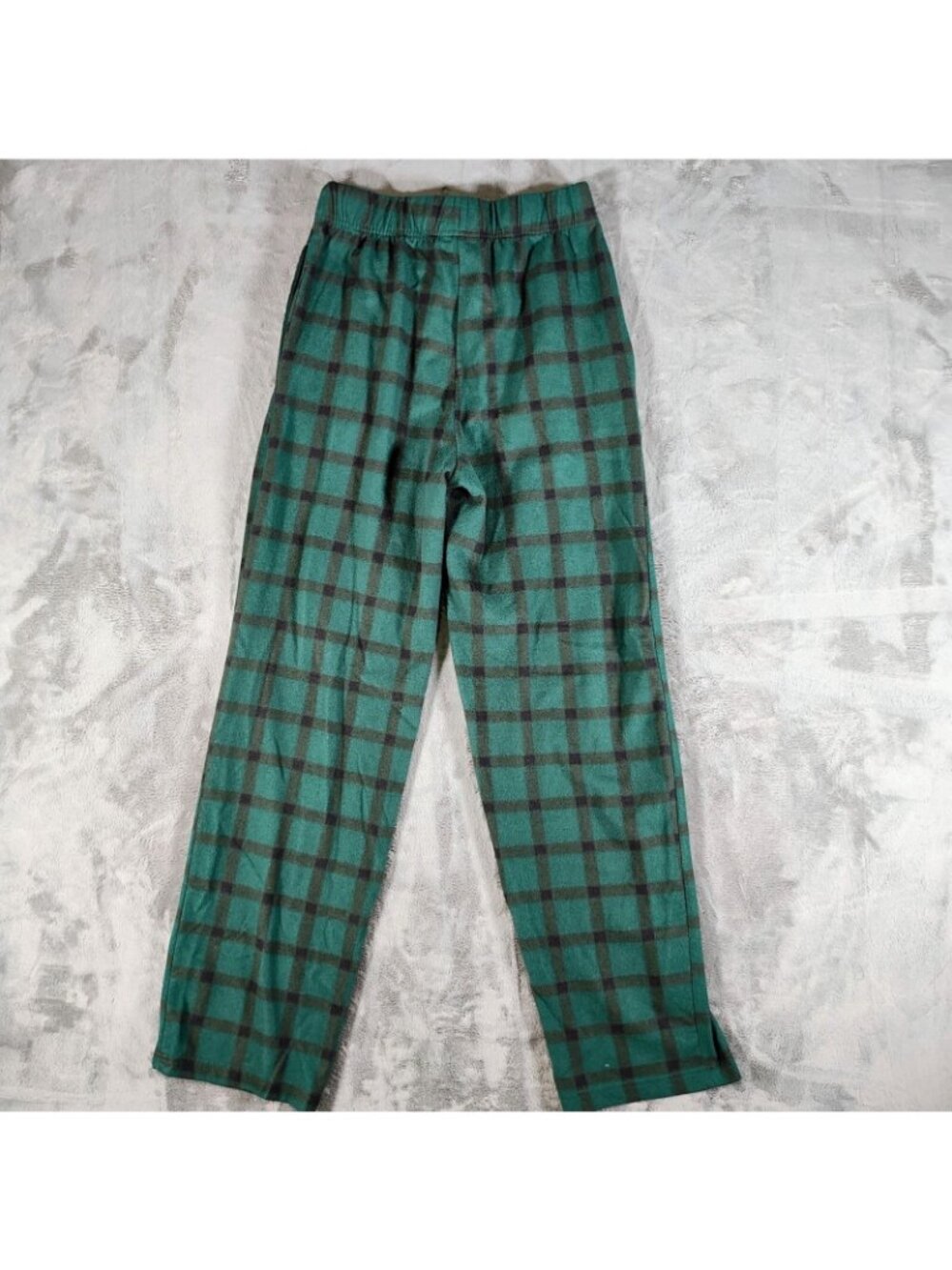 Royal Class Mens Green and Black Plaid Fleece Pajama Sleep Pants (Small) *Flaw* - Picture 4 of 11
